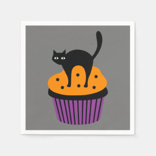 Halloween kat cupcake servet