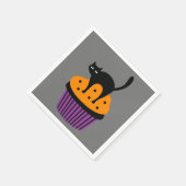 Halloween kat cupcake servet (Hoek)