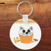 Halloween Kat Cupcake Sleutelhanger (Voorkant)