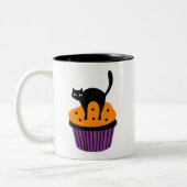 Halloween kat cupcake tweekleurige koffiemok (Links)