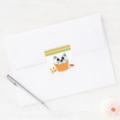 Halloween Kat Cupcake Vierkante Sticker (Envelop)