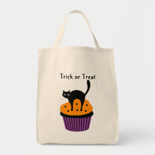 Halloween kat cupcake zak tote bag