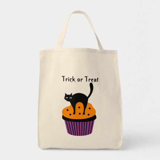 Halloween kat cupcake zak tote bag (Voorkant)