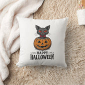 Halloween Kat Cute Pompoen Vintage Griezelen_1 Kussen (Deken)