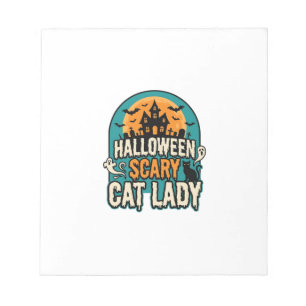 Halloween Kat Dame Griezelig Vintage Geheime Huis_ Notitieblok