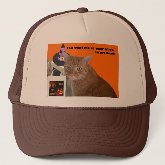 Halloween Kat - Draag wat Trucker Pet (Voorkant)