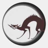 Halloween Kat en de Maan Ronde Sticker (Voorkant)