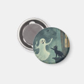 Halloween kat en geest magneet (Voorkant / Achterkant)