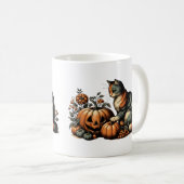  Halloween kat en pompoen Koffiemok (Voorkant rechts)