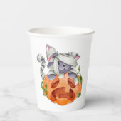 Halloween kat en pompoen papieren bekers (Achterkant)