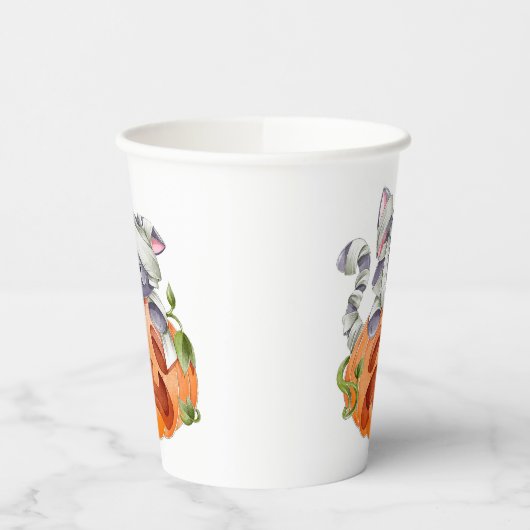 Halloween kat en pompoen papieren bekers (Links)