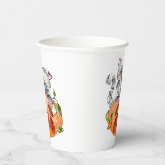 Halloween kat en pompoen papieren bekers (Rechts)