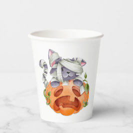 Halloween kat en pompoen papieren bekers