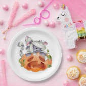 Halloween kat en pompoen papieren bordje (Feest)