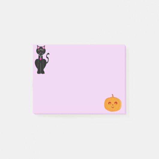 Halloween Kat en Pompoen Post-it® Notes (Voorkant)