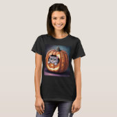 Halloween kat en pompoen t-shirt (Voorkant volledig)