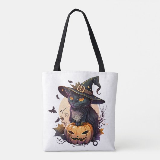 Halloween kat en pompoen tote bag (Achterkant)