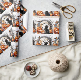  Halloween Kat en Pompoen Wrapping Papier