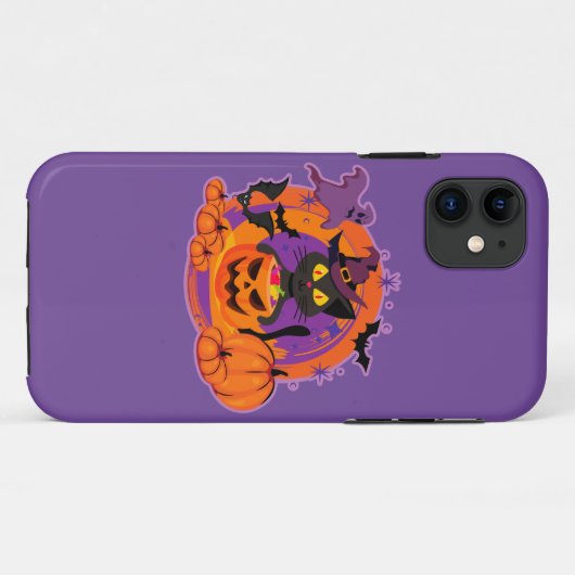 Halloween kat en pompoenen Case-Mate iPhone case (Achterkant (horizontaal))