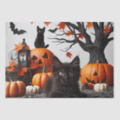 Halloween Kat en Pompoenen Decoupage Tissuepapier (Voorkant)