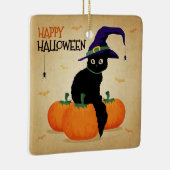  Halloween kat en pompoenen | Keramische ornament (Rechts)