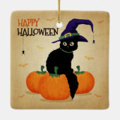  Halloween kat en pompoenen | Keramische ornament (Achterkant)