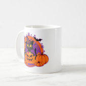 Halloween kat en pompoenen koffiemok (Voorkant links)