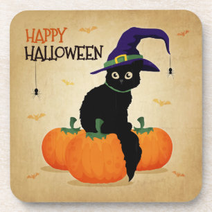  Halloween kat en pompoenen   Onderzetter
