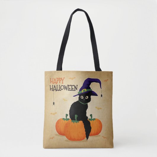 Halloween kat en pompoenen | Tote bag (Voorkant)