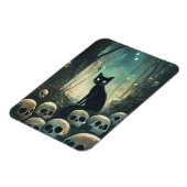 Halloween kat en schedels magneet (Linkerzijde)