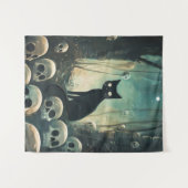 Halloween kat en schedels wandkleed (Voorkant (horizontaal))