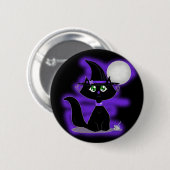 Halloween kat en speelgoed muis ronde button 5,7 cm (Voorkant /achterkant)