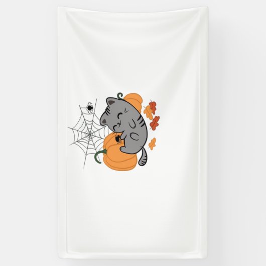 Halloween Kat en Spiders Classic T-shirt Spandoek (Verticaal)