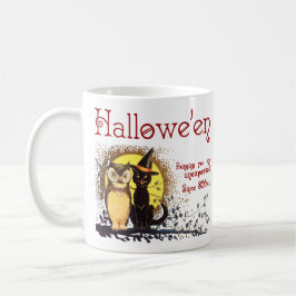  Halloween Kat en Uil Koffie Mok