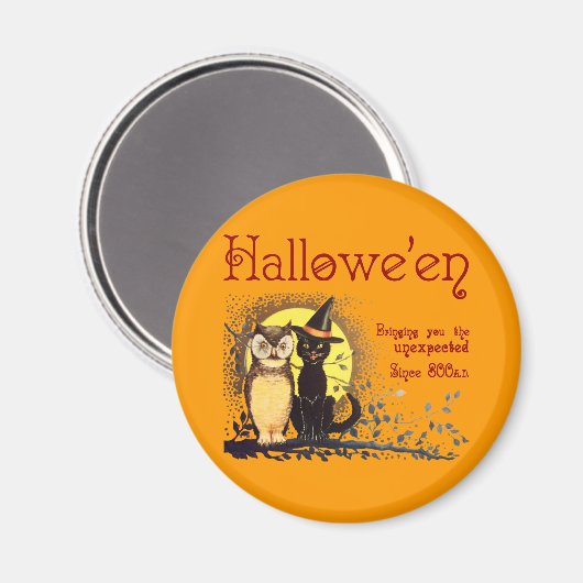  Halloween Kat en Uil Magnet (Voorkant / Achterkant)
