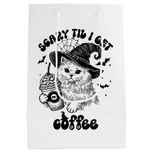 Halloween kat eng totdat ik koffie krijg medium cadeauzakje