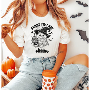 Halloween kat eng totdat ik koffie krijg t-shirt
