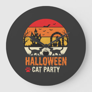 Halloween Kat Feest Heks Ketel Silhouet Desi Grote Klok