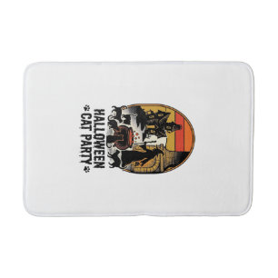 Halloween Kat Feestje Vintage Heks Katten Ontwerp_ Badmat