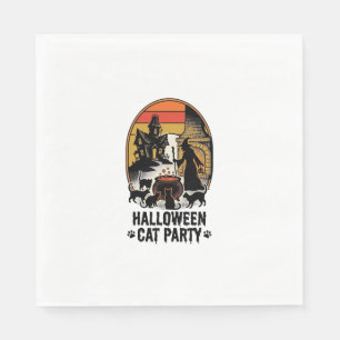 Halloween Kat Feestje Vintage Heksen Katten Ontwer Servet