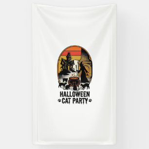 Halloween Kat Feestje Vintage Heksen Katten Ontwer Spandoek