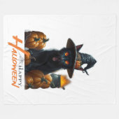 Halloween Kat Fleece Deken (Voorkant (Horizontaal))