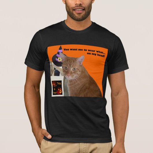 Halloween Kat Funny Draag T-shirt (Voorkant)