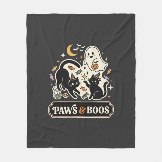 Halloween Kat Geest Magie Fleece Deken (Voorkant)