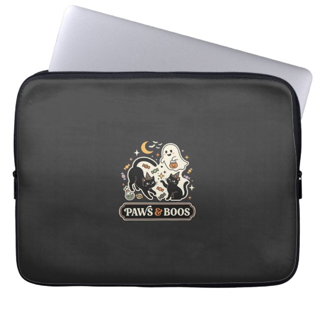Halloween Kat Geest Magie Laptop Sleeve (Voorkant)
