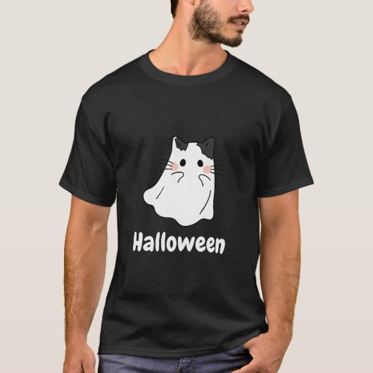 Halloween kat geest t-shirt (Voorkant)