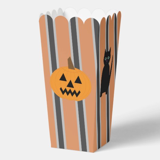 Halloween Kat Ghost Pompoen Spin Web Popcorn Bedankdoosjes (Voorkant)