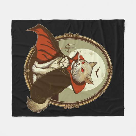 Halloween Kat, Graaf Catula Fleece Deken (Voorkant (Horizontaal))