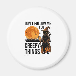 Halloween Kat Griezelige Dingen Grappige Heks_1 Magneet