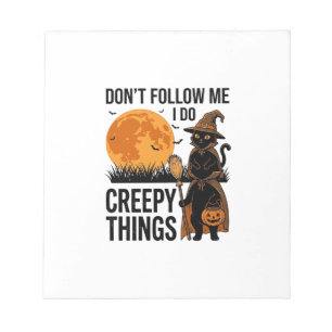 Halloween Kat Griezelige Dingen Grappige Heks_1 Notitieblok